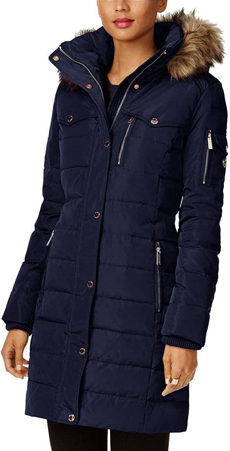 michael kors red puffer coat|michael kors navy puffer coat.